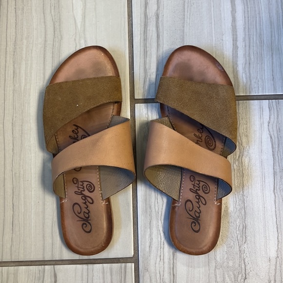 Naughty Monkey Cognac and Tan Real Leather 7.5 Sandals - Picture 2 of 4